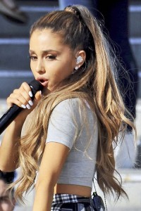 Ariana Grande Hairstyles - Half Up High Ponytail